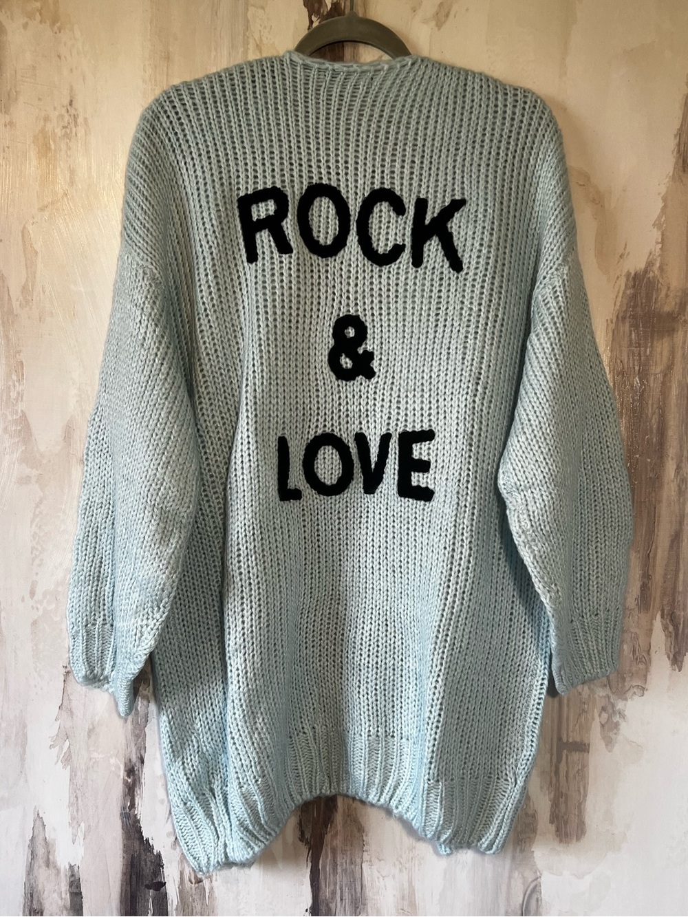 NWOT Rock & Love Oversized Knit Sweater - Light Blue Size XL